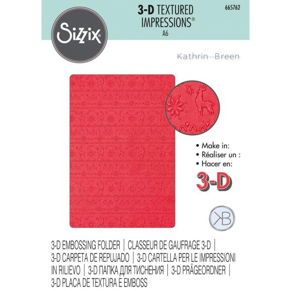 Sizzix - 3D Prägefolder "Winter Sweater" Embossing Folder Design by Kath Breen