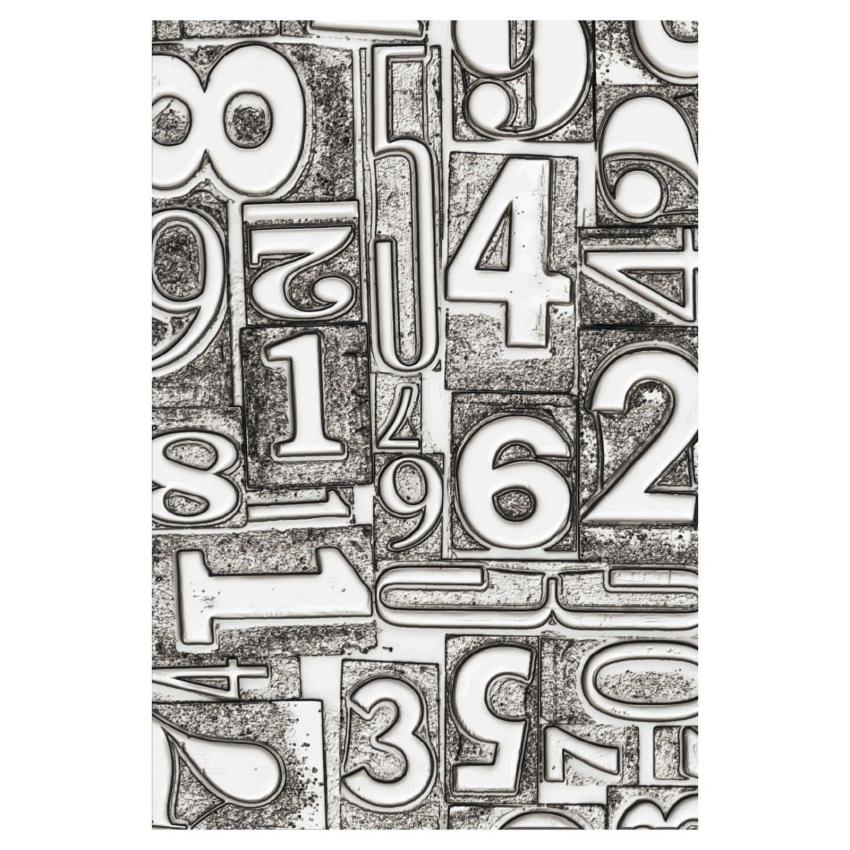 Sizzix - 3D Prägefolder "Numbered" Embossing Folder Design by Tim Holtz