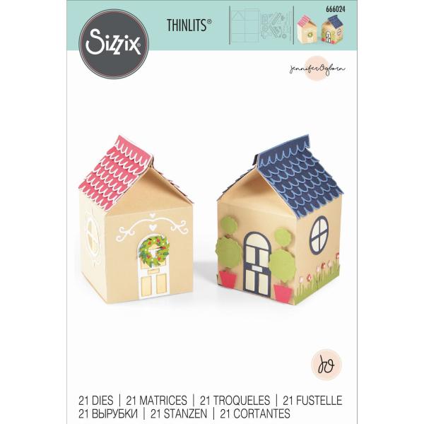 Sizzix - Stanzschablone "Seasonal House Gift Box" Thinlits Craft Dies by Jennifer Ogborn