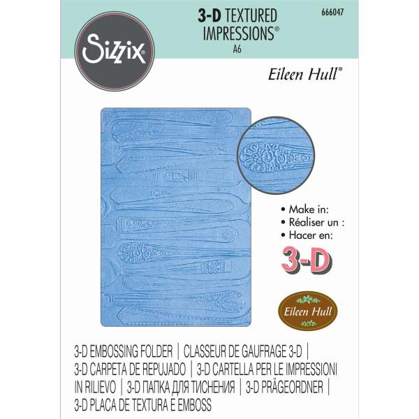 Sizzix - 3D Prägefolder "Silverware" Embossing Folder Design by Eileen Hull