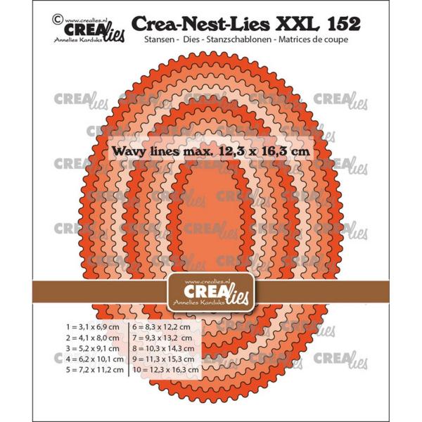 Crealies - Stanzschablone "Ovals With Wavy Lines" Crea-Nest-Lies XXL Dies