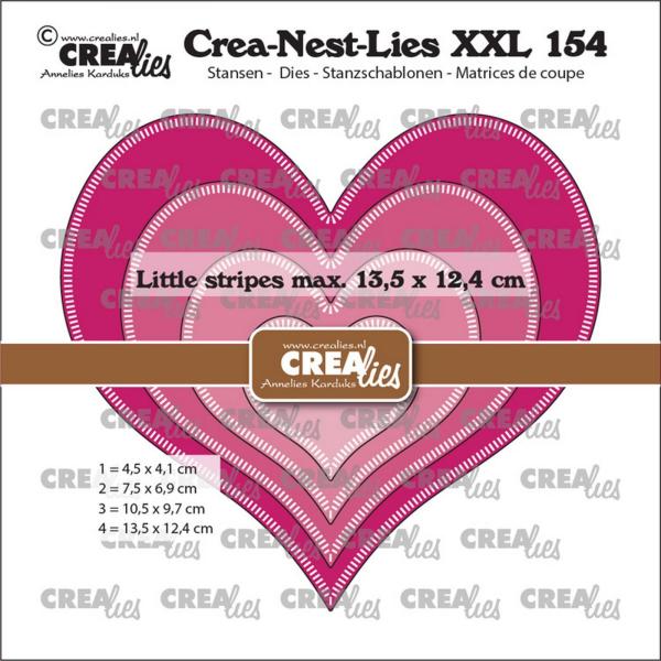 Crealies - Stanzschablone "Hearts With Little Stripes" Crea-Nest-Lies XXL Dies