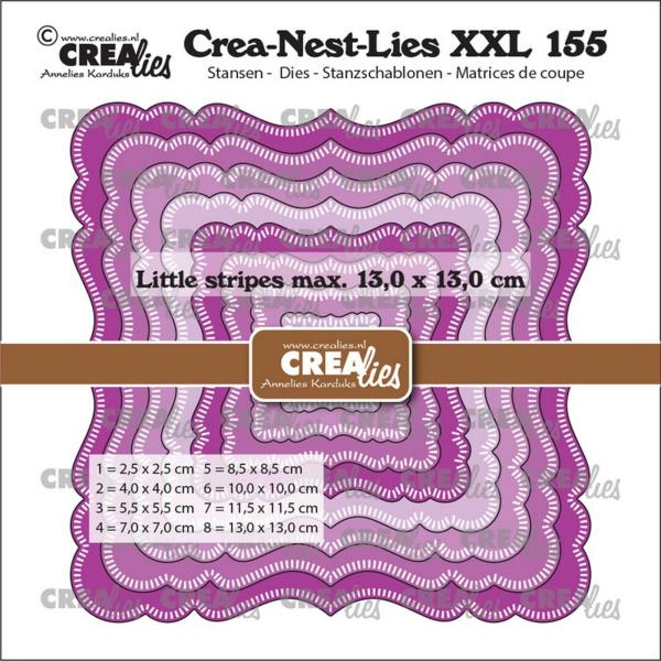 Crealies - Stanzschablone "Fantasy Square A With Little Stripes" Crea-Nest-Lies XXL Dies