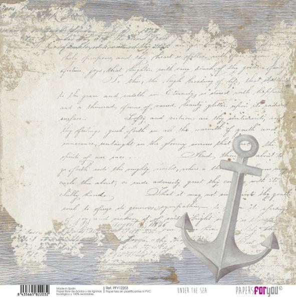 Papers For You - Leinwandpapier "Under The Sea" Paper Pack Canvas 30,5x31 cm - 8 Bogen 