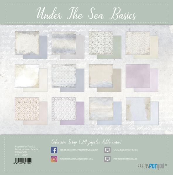 Papers For You - Designpapier "Under The Sea Basics" Scrap Paper Pack 8x8 Inch - 24 Bogen