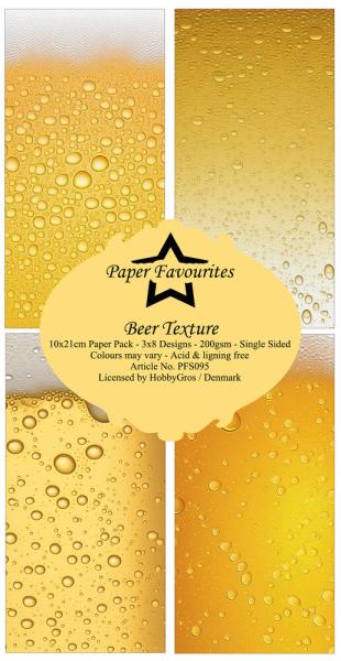 Paper Favourites - Designpapier "Beer Texture " Slim Paper Pack 3x8 Inch - 24 Bogen