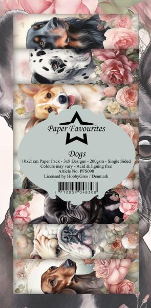 Paper Favourites - Designpapier "Dogs " Slim Paper Pack 3x8 Inch - 24 Bogen