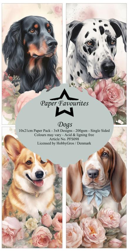 Paper Favourites - Designpapier "Dogs " Slim Paper Pack 3x8 Inch - 24 Bogen