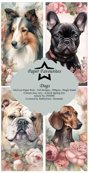 Paper Favourites - Designpapier "Dogs " Slim Paper Pack 3x8 Inch - 24 Bogen