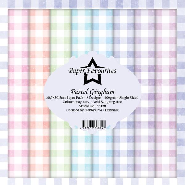 Paper Favourites - Designpapier "Pastel Gingham" Paper Pack 12x12 Inch 8 Bogen