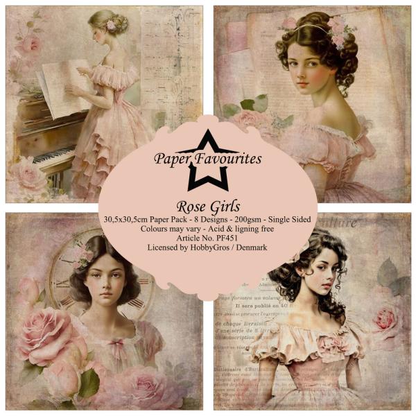 Paper Favourites - Designpapier "Rose Girls" Paper Pack 12x12 Inch 8 Bogen