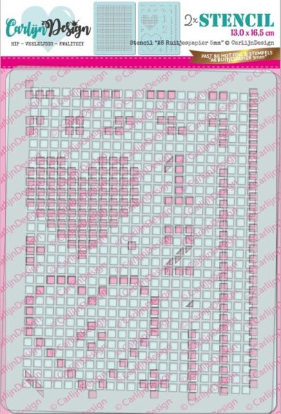 Carlijn Design - Schablone A6 "Graph Paper" Stencil