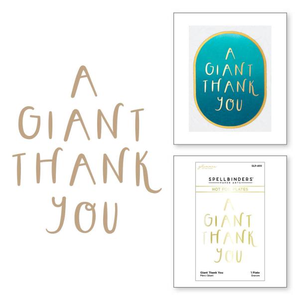 Spellbinders - Heißfolien-Platte "Giant Thank You" Hot Foil Plate