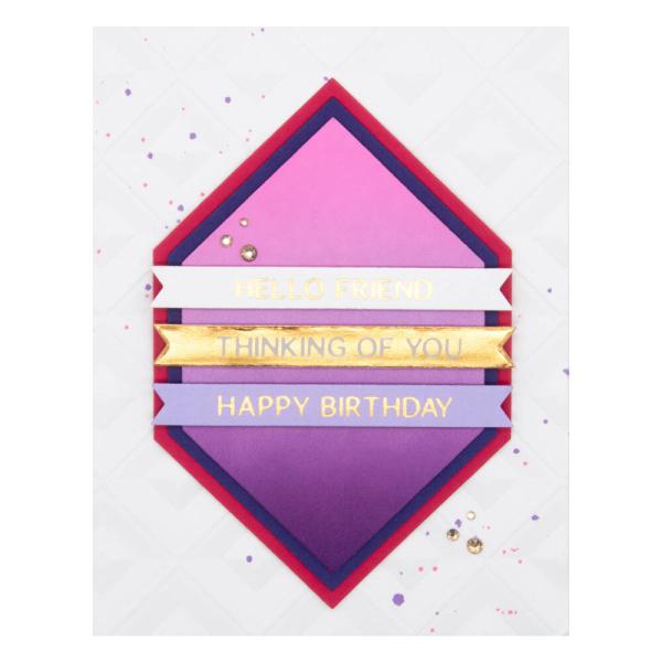 Spellbinders - Glimmer Hot Foil Plate "Hexi-Gem Sentiments"