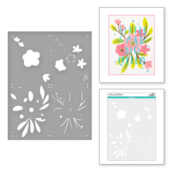 Spellbinders - Schablone "Hello Blooms" Stencil