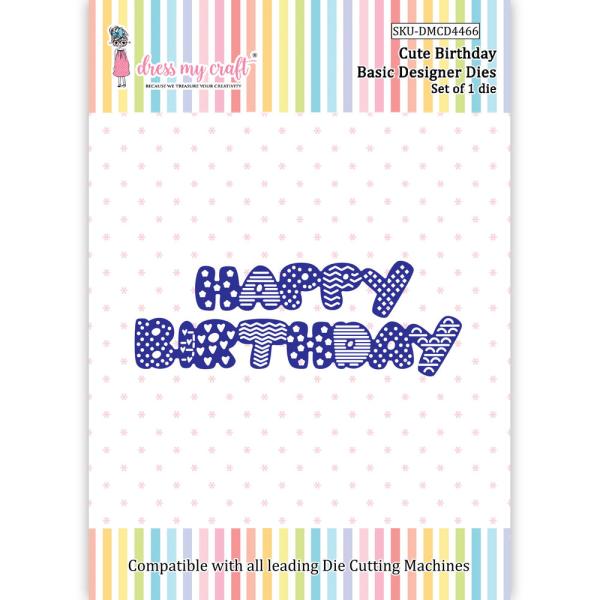 Dress My Craft - Stanzschablone "Cute Birthday" Dies