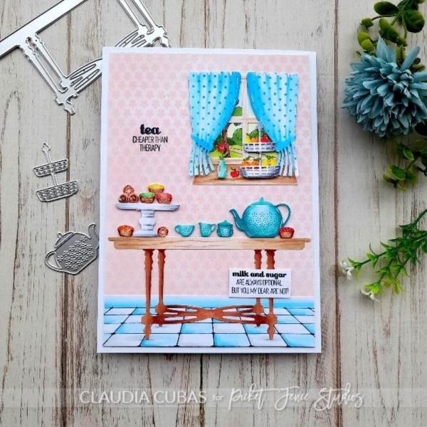 Picket Fence Studios - Stanzschablone "Time for Tea" Dies 4x10 Inch