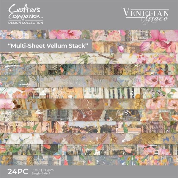 Crafters Companion - Pergamentpapier "Venetian Grace" Vellum 6x6 - 24 Bogen