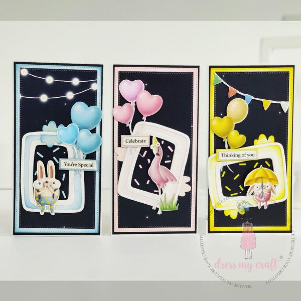 Dress My Craft - Stanzschablone "Cute Frame With 4 Clouds" Dies