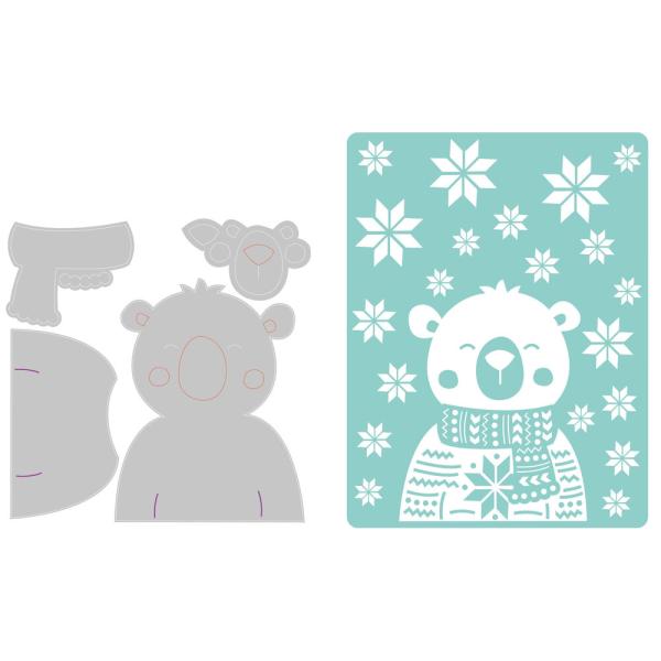 Sizzix - Stanzschablone "Cozy Bear" Thinlits Craft Dies by Lisa Jones