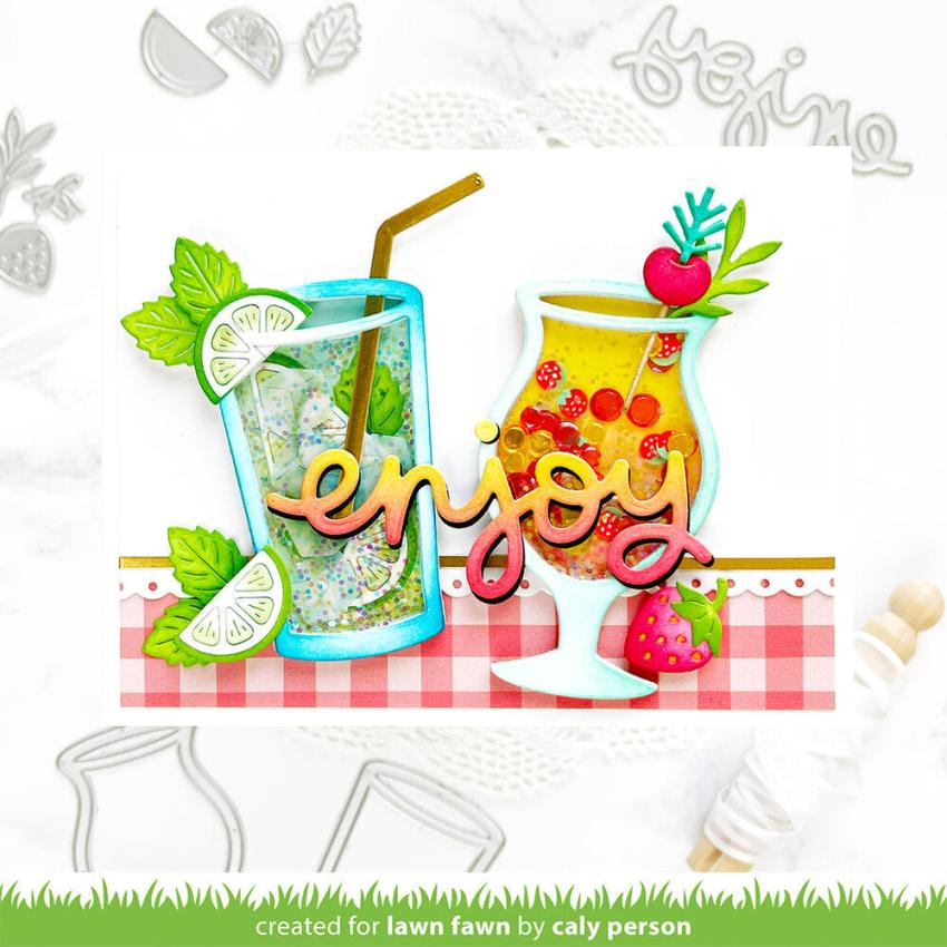 Lawn Fawn - Stanzschablone "Build-A-Drink Cocktail" Add-on Die