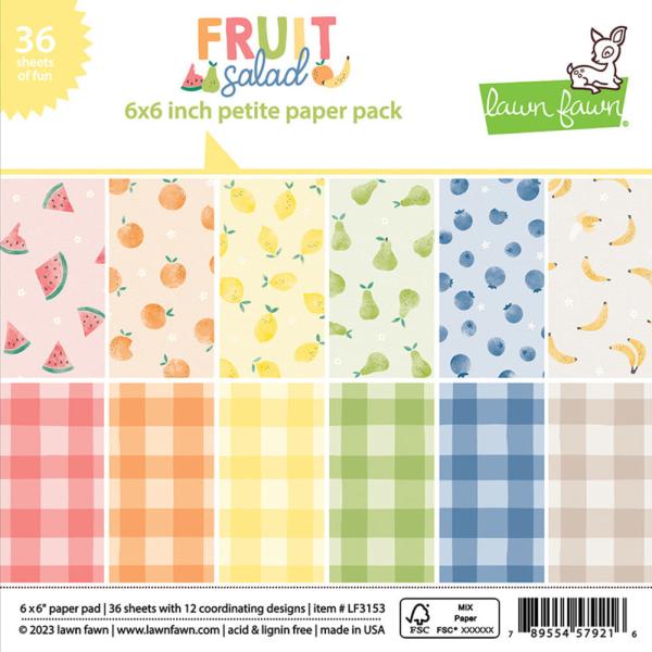 Lawn Fawn - Designpapier "Fruit Salad" Paper Pad 6x6 Inch - 36 Bogen