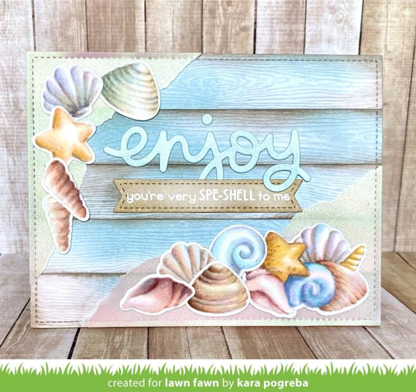 Lawn Fawn - Stempelset "How You Bean? Seashell" Clear Stamp Add-On