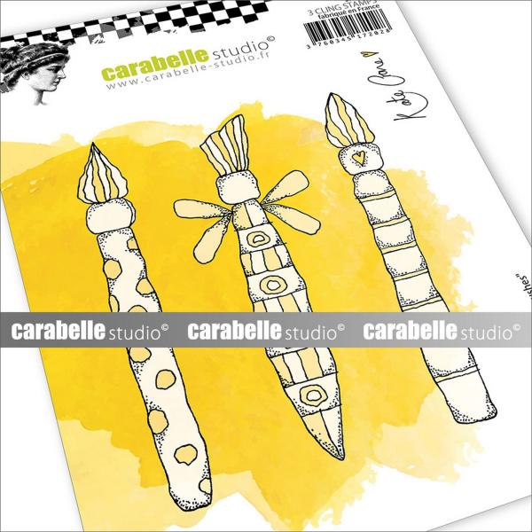 Carabelle Studio - Gummistempelset "Paint Brushes" Cling Stamp