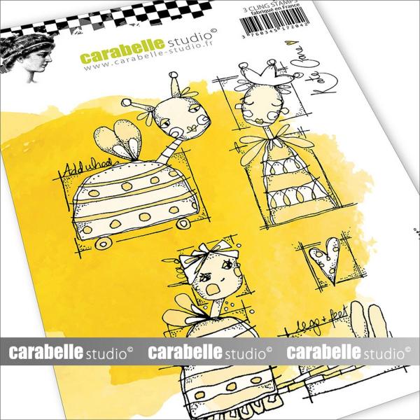 Carabelle Studio - Gummistempelset "Blue Print" Cling Stamp