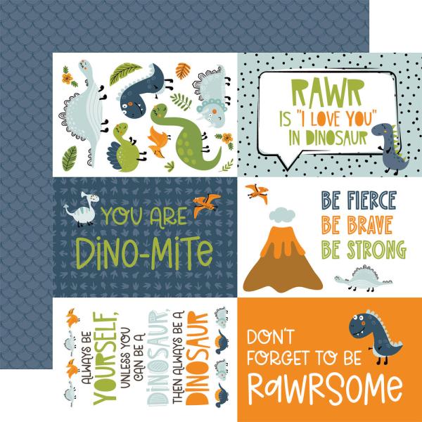 Echo Park - Designpapier "Dino-Mite" Paper Pack 6x6 Inch -  Bogen