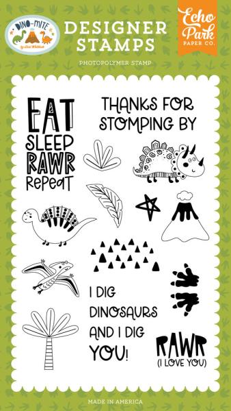 Echo Park - Stempelset "Eat Sleep Rawr" Clear Stamps