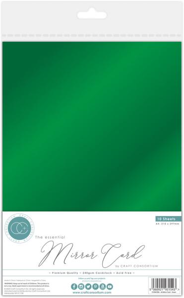 Craft Consortium - Spiegelkarton A4 "Green" Mirror Card - 10 Bogen