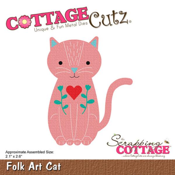 Scrapping Cottage - Stanzschablone "Folk Art Cat" Dies