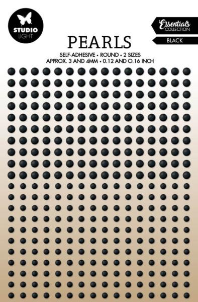 Studio Light - Self-Adhesive Pearls "Black" selbstklebende Halbperlen 