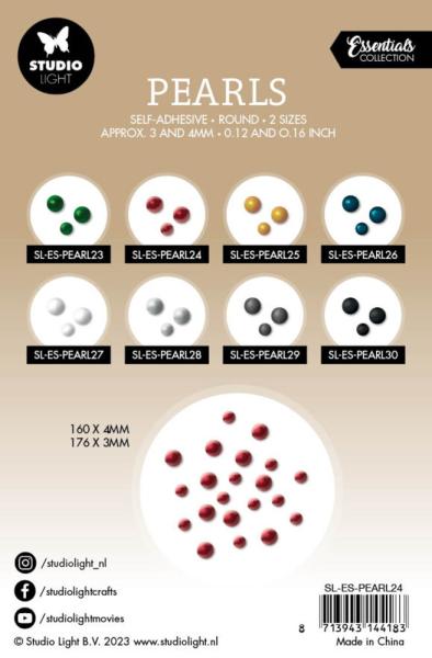 Studio Light - Self-Adhesive Pearls "Red" selbstklebende Halbperlen 