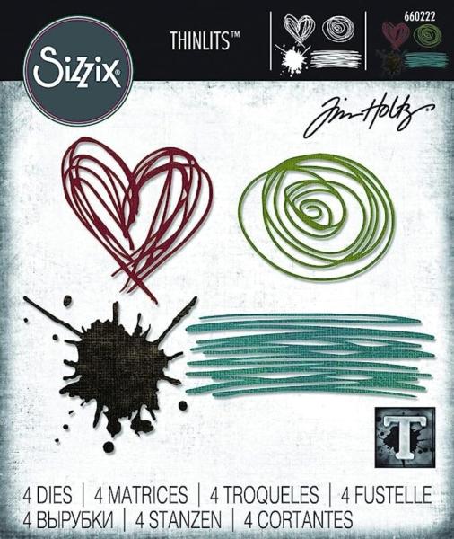 Sizzix - Stanzschablone "Scribbles & Splat" Thinlits Craft Dies by Tim Holtz