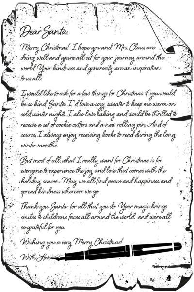 Creative Expressions - Gummistempel "Letter to Santa" Rubber Stamp