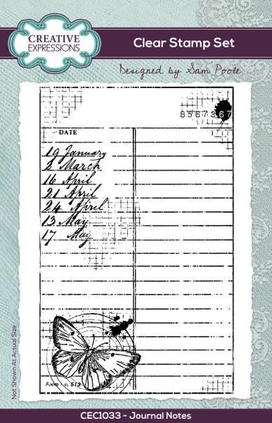 Creative Expressions - Stempel A6 "Journal Notes" Clear Stamps