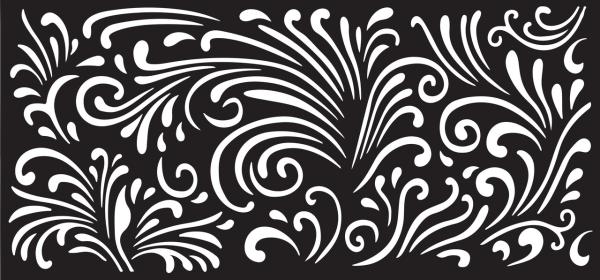 Creative Expressions - Schablone "Swirly Wallpaper" Stencil 4x8 Inch Design by Sam Poole