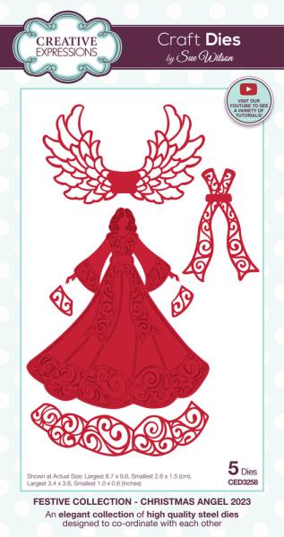 Creative Expressions - Stanzschablone "Christmas Angel 2023" Craft Dies Design by Sue Wilson