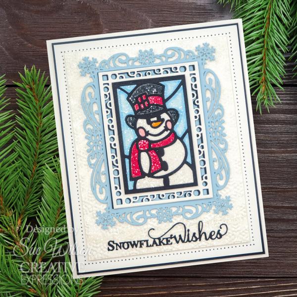 Creative Expressions - Stanzschablone "Stained Glass Snowman" Craft Dies Design by Sue Wilson