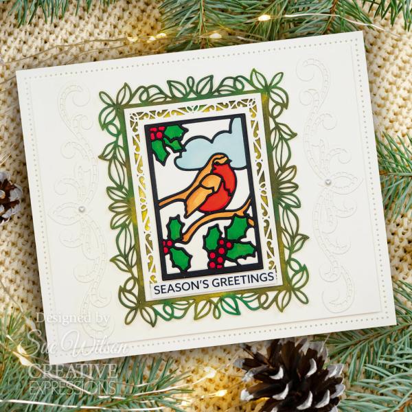 Creative Expressions - Stanzschablone "Stained Glass Christmas Songbird" Craft Dies Design by Sue Wilson