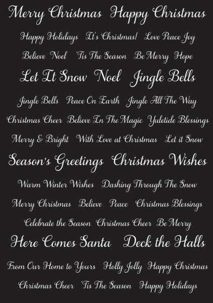 Creative Expressions - Embesllishment "Christmas Script" Wordies Sentiment Sheets 6x8 Inch