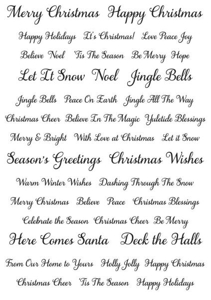 Creative Expressions - Embesllishment "Christmas Script" Wordies Sentiment Sheets 6x8 Inch