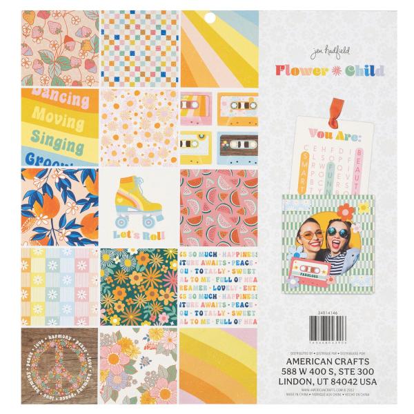 American Crafts - Designpapier "Flower Child" Paper Pack 12x12 Inch - 48 Bogen