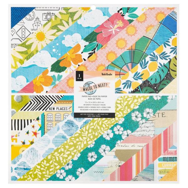 American Crafts - Designpapier "Where To Next" Paper Pack 12x12 Inch - 48 Bogen