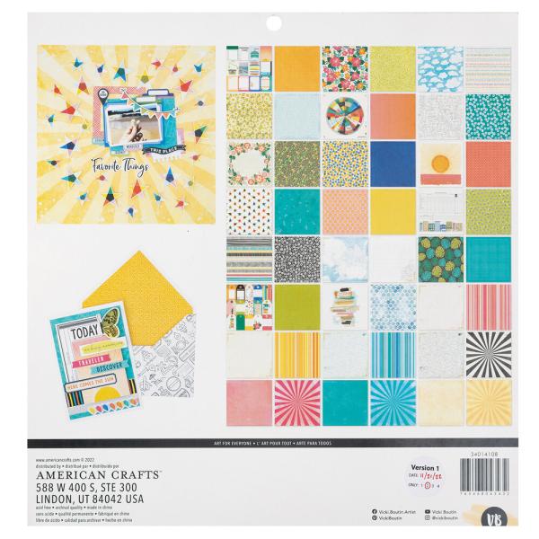 American Crafts - Designpapier "Where To Next" Paper Pack 12x12 Inch - 48 Bogen