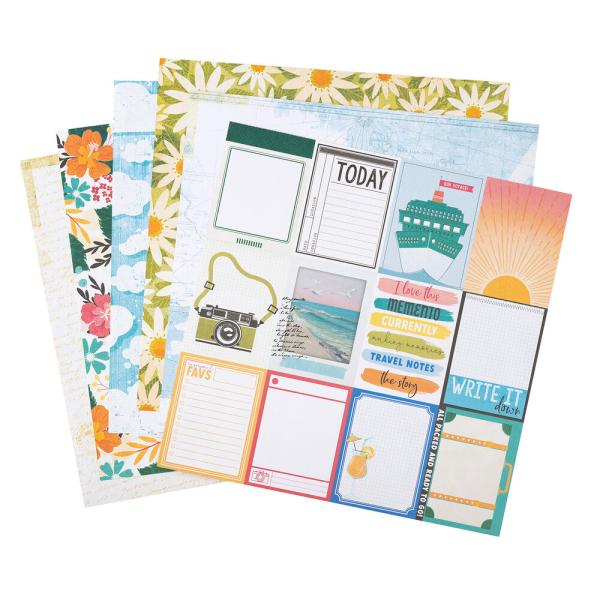 American Crafts - Designpapier "Where To Next" Paper Pack 12x12 Inch - 48 Bogen