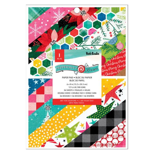 American Crafts - Designpapier "Peppermint Kisses" Paper Pack 6x8 Inch - 36 Bogen