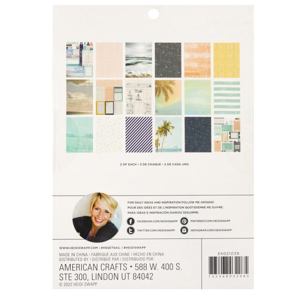 Heidi Swapp - Designpapier "Sail" Paper Pack 6x8 Inch - 36 Bogen